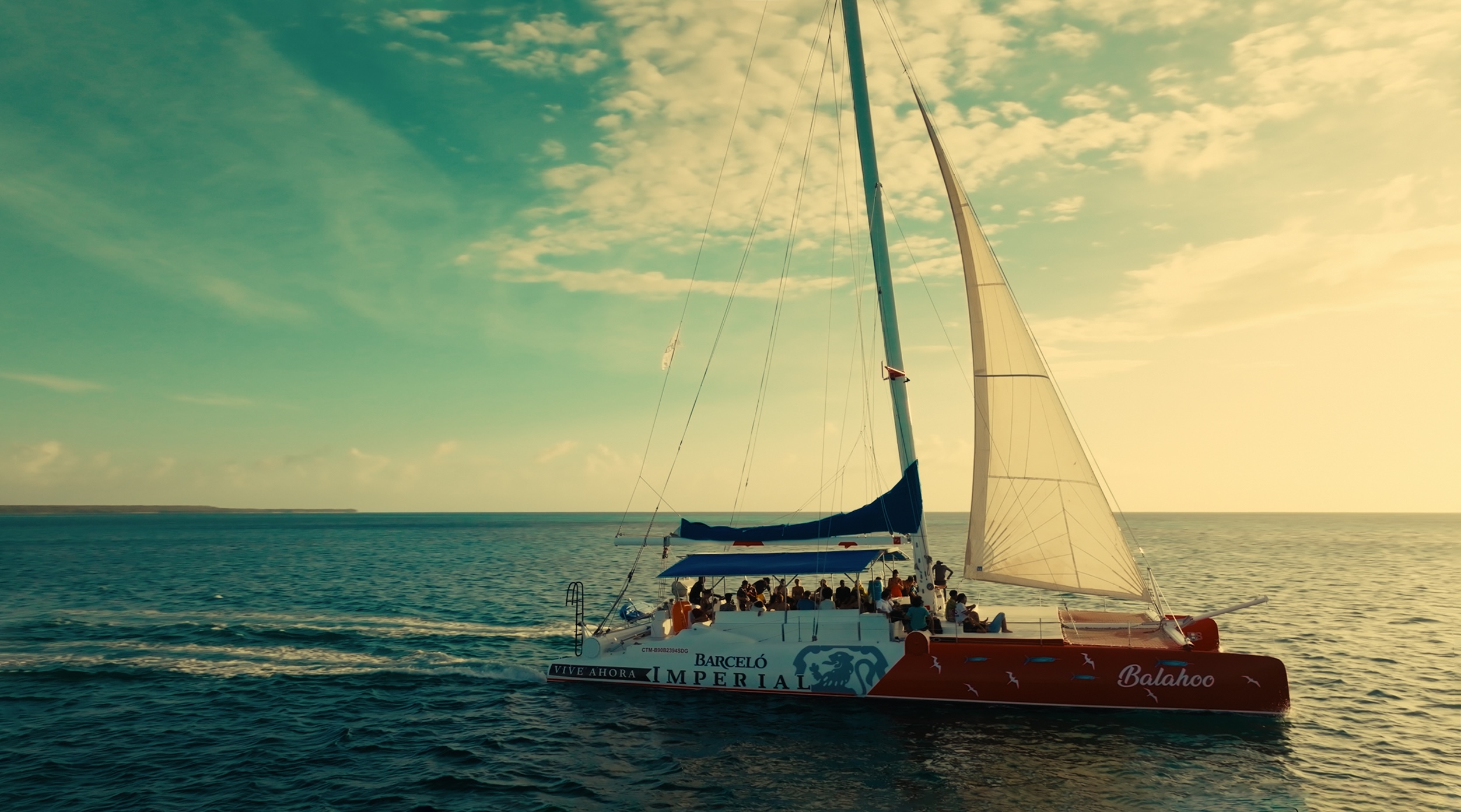 Catamaran at sea